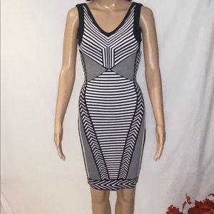 Black and white print dress